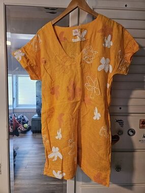 KEALOPIKO WALEA DRESS - SIZE XS - HOLEI PRINT IN ORANGE